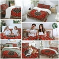 thumbnail image 5 of Red Vintage Boho Bedding Duvet Cover Set King Size 4 Pieces Luxury Traditional Tribal Art Bedding Set with Zipper Closure, 1 Comforter Cover 92x106 Inches 1 Flat Sheet & 2 Pillow Cases, 5 of 7