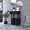 Black#2, variant on Kitchen Carts, Kitchen Island Doyle, Three Side Shelves, Black / Ibiza Marble Color Finish, Black Kitchen Islands,Particle Board Metal Kitchen Carts