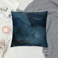 thumbnail image 2 of Acheng Short Plush Pillowcase 1 Piece Gold and Blue Abstract Art White, 2 of 5