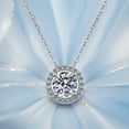 thumbnail image 3 of Leander Women's Moissanite Geometric Pendant Necklace, featuring 1.0 carat of lab-grown diamonds, a VVS-clarity D-color moissanite, and a 925 sterling silver necklace plated with white gold., 3 of 7