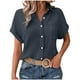 thumbnail image 3 of Tops deportivos,Blusa informal de manga corta para mujer, cuello redondo, corte holgado, suave tejido de rayón sintético, ideal para uso diario y en casa, sopatenor, 3 of 9
