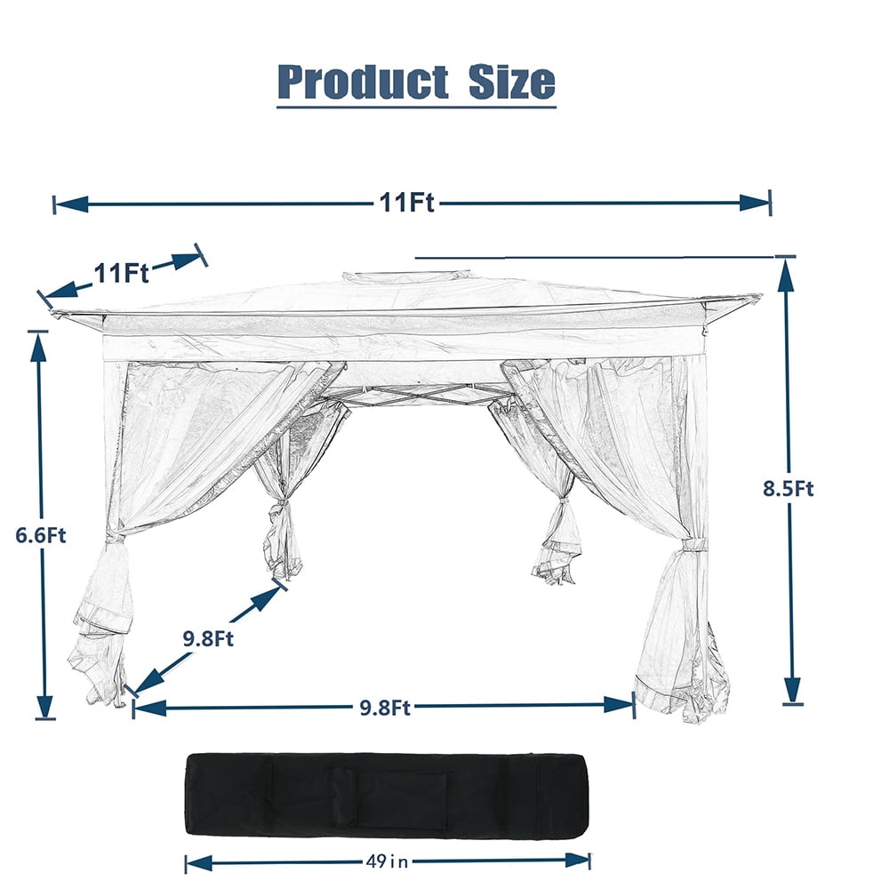 Private Jungle Outdoor 11x 11Ft Pop Up Gazebo Canopy With Removable Zipper Netting,2-Tier Soft Top Event Tent Private Jungle Outdoor 11x 11Ft Pop Up Gazebo Canopy With Removable Zipper Netting,2-Tier Soft Top Event Tent