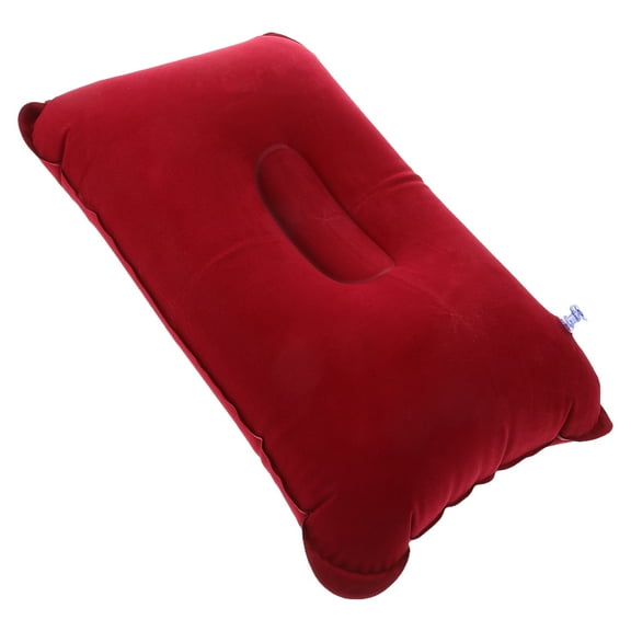 UPGRATOR 1Set Inflatable Camping Pillows Red Flocking PVC for Office Nap and Outdoor Enthusiasts 42.0x28.0x0.8in