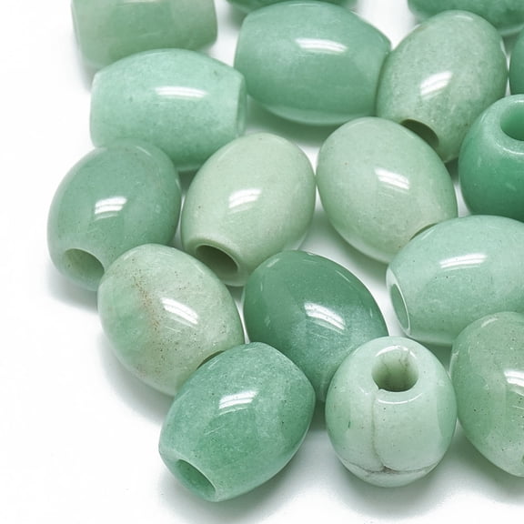 Natural Green Aventurine Beads Large Hole Beads Barrel 17~19x15~16mm Hole: 5.5mm