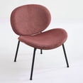 thumbnail image 3 of Silla de concha moderna de mediados del siglo Trípode de silla lateral única, silla de salón de tejido rosa de pasta de frijol en acabado de nuez Respaldo cómodo, 3 of 4
