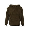 thumbnail image 4 of Seyurigaoka Men Winter Hoodie Polar Fleece Solid Color Hooded Sweatshirt, 4 of 9