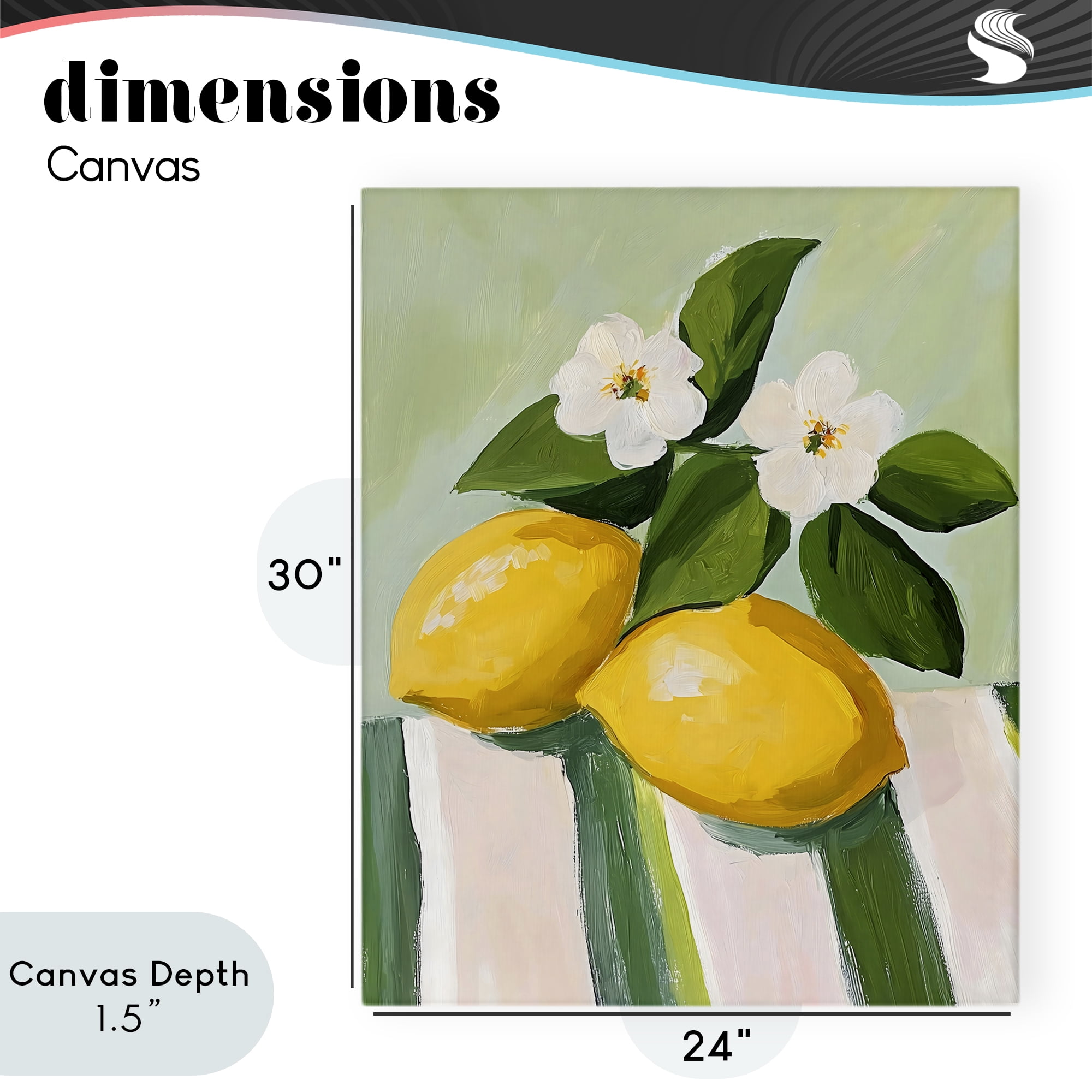 Stupell Industries Lemons And Daisies on Tablecloth Canvas Wall Art, design by The Prints Vibe