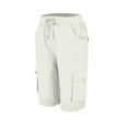 thumbnail image 5 of EaskTriop Women's Casual Cargo Bermuda Shorts Elastic High Waisted Drawstring Shorts with Pockets Comfy Summer Walking Knee Length Shorts, 5 of 6