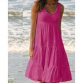 thumbnail image 3 of Popular Cross-Border    Women's Sleeveless Round Neck Stitching Big Swing Beach Dress, 3 of 3
