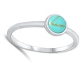 thumbnail image 4 of CHOOSE YOUR COLOR Circle Simulated Turquoise Promise Ring .925 Sterling Silver Band Blue CZ Female Size 7, 4 of 4