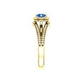 thumbnail image 4 of CZ Saphir Triple Rangée Split Shank Halo Ring Vermeil, 4 of 8