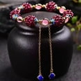thumbnail image 2 of Natural Garnet Rose Quartz Round Beads Women Girls Healing Reiki Chain bracelet~, 2 of 4
