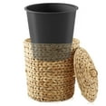 thumbnail image 3 of Casafield Hyacinth Trash Can with Lid and Liner - Natural, Woven Waste Basket for Garbage in the Bathroom, Bedroom, Laundry Room, Home Office, 3 of 7