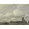 thumbnail image 2 of Gilbert von Canal 14x11 Black Ornate Wood Framed Double Matted Museum Art Print Titled: Dordrecht (1910), 2 of 5