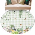 thumbnail image 2 of Round Area Rug 6 Ft, Green Easter Washable Non-Slip Circle Carpet for Living Room/Bedroom, Checkered Eggs Gnomes Bunny Elegant Pastoral Low-Profile Indoor Mats Collection Rugs for Residential, 2 of 7