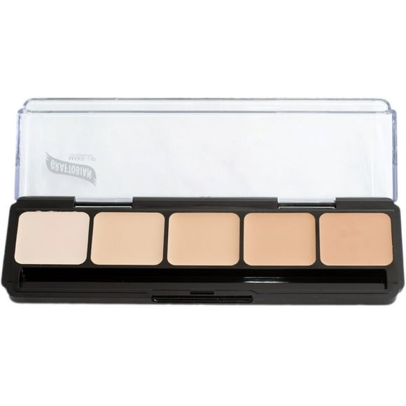Cool Palette #1 HD Glamour Creme Foundation Palette Graftobian 5 Shades Makeup