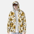 thumbnail image 6 of Rocae Sunflowers and Bees Print Breathable Sun Protection Hoodie Quick-Dry Lightweight Long Sleeve Hoodie Unisex Running Sports Shirt XX-Large, 6 of 9