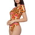 thumbnail image 2 of Easygdp Forest Mushrooms Women's One-Piece Swimsuit Slim Fit Crew Neck Bodysuit Athletic Swimwear with Concealed Buckle - Small, 2 of 9