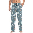 thumbnail image 5 of Men's Pajama Pants Alpaca Floral Polka Dots Cotton Long Sleepwear Lounge Pants S, 5 of 7