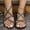 Black, variant on Eltusu Women's Flat Sandals, No Slip Fashion Open Toe Ankle Strap Summer Shoes Rose Gold Size 7