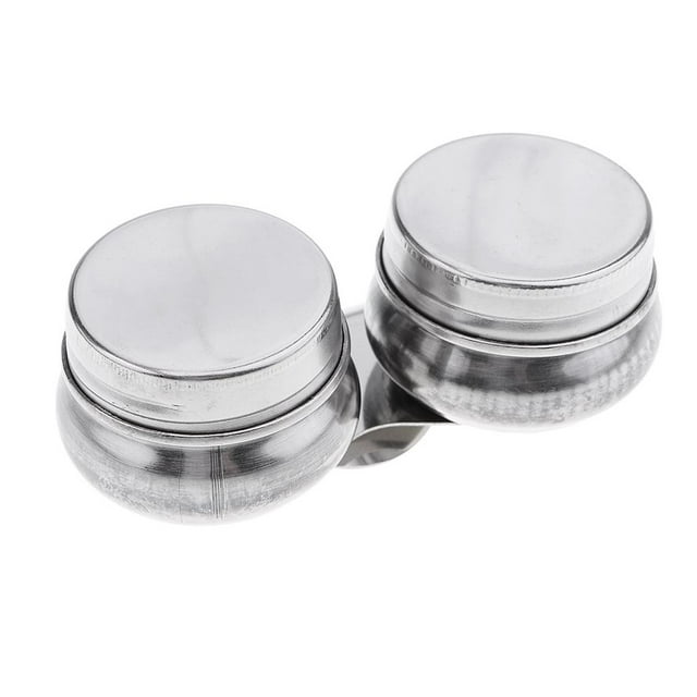 simhoa Double Stainless Steel Round Dipper Palette Clip Container for Oil mediums With Lid