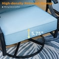 thumbnail image 4 of Sophia&William 7 Seat Patio Furniture Set Outdoor Metal Conversation Sets with 3 Seater Sofa, 2 Swivel Chairs, 2 Ottomans and 5.75" Extra Thick Cushion for Backyard, Blue, 4 of 6