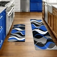 thumbnail image 2 of Blue and Black Kitchen Rugs and Mats for Floor Anti Fatigue Kitchen Rugs Set of 2 Blue Modern Art Non-Skid Washable Kitchen Mats for Kitchen Sink Laundry (Blue, 17.5"x29.5"+17.5"x47"), 2 of 6