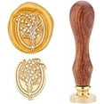 thumbnail image 1 of 1PC Brass Sealing Wax Seal Stamp Removable Wood Handle Bluebell pattern 25mm, 1 of 7