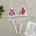 thumbnail image 3 of Levmjia Womens Floral Lace Lingerie Set Sheer Mesh Embroidered Adjustable Spaghetti Strap Wireless Bra And Panty Outfit Night Date Bedroom Daily, 3 of 8
