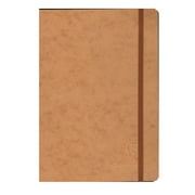 Cloth-bound Notebooks 6 in. x 8 1/4 in., ruled, tan cover, elastic closure, 96 sheets (pack of 3)