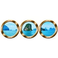 thumbnail image 3 of VWAQ PORTHOLES - Cruise Ship Decals, Tropical Island Wall Decor - VWAQ-SPW11 (14" Diameter, Bronze), 3 of 3