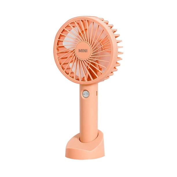 Ventilador portátil de mano 1000-1200 mAh Ventilador de escritorio recargable USB (naranja)