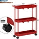thumbnail image 3 of Carrito de almacenamiento SIMPLE HOUSEWARE de 3 niveles, delgado y estrecho, rojo, 3 of 9