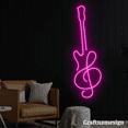 thumbnail image 3 of Craftnamesign Guitar With Music Note Line Art Neon Sign for Guitar Shop Music Studio Wall Art, 3 of 5