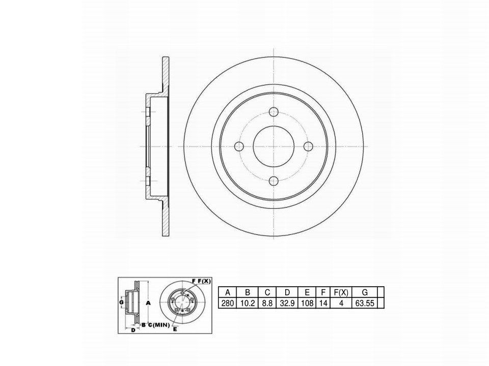 Winstop Brake Rotor, Rear WS229360, Ford Focus 2004-2002