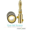 thumbnail image 3 of FosPower Banana Plugs 12 Pairs / 24 pcs, Closed Screw 24K Gold Plated Banana Speaker Plug Connectors for Speaker Wire, Wall Plate, Home Theater, Audio/Video Receiver, Amplifiers and Sound Systems, 3 of 5
