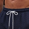thumbnail image 4 of hlysgo Mens Textured Shorts Old Money Casual Elastic Waist Drawstring Short Beach Vacation Summer Stretch Comfy Short with Pockets Navy,S, 4 of 6