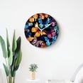 thumbnail image 4 of 14 Inch Wall Clock Battery Operated Silent Clock Decorative for Office, Kitchen, Outdoor, Living Room，Spring Butterfly Floral Beautiful, 4 of 4