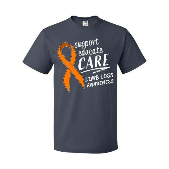 Inktastic Support Educate Care Limb Loss Awareness Orange Ribbon T-Shirt