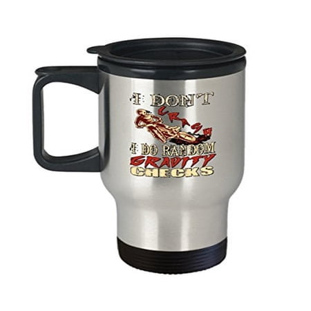 Stainless Steel Motorcycle Coffee Travel Mug - 14 oz - Rider Gift - I Don t Crash