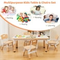 thumbnail image 5 of Infans Kids Height Adjustable Table and 4 Chairs Set with Graffiti Desktop Natural, 5 of 7