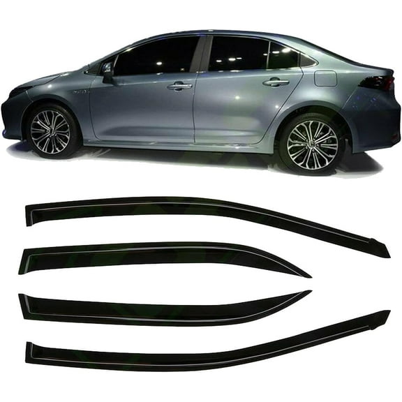 Genrics 4PC Smoke Window Vent Visor Rain Guard Deflector Replacement for Toyota Corolla 2009 2010 2011 2012 2013