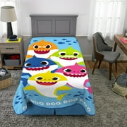 Baby Shark Kids Fleece Twin/Full Blanket, 62 x 90, Blue, Nickelodeon