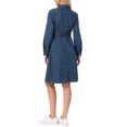 thumbnail image 3 of INSPIRE CHIC Denim Dress for Women's Long Sleeve Button Down A-Line Belted Classic Jean Dresses S Navy Blue, 3 of 6