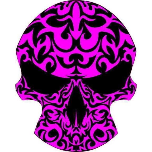 4in X 5in Purple Tribal Skull Bumper Sticker Vinyl Truck Window Stickers