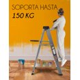 thumbnail image 4 of Escalera de Aluminio Foreman 3 escalones Tipo tijera Con Bandeja plateado, 4 of 6