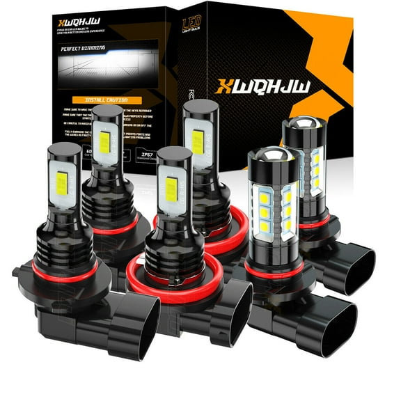 Combo 9005 H11 9145 LED Headlight Fog Lights Kit High Low Beam Bulbs set of 6