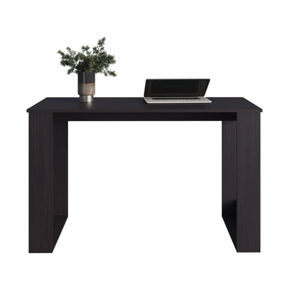 Knubmt Wood Computer Desk with Sturdy Legs, Writing Desk for Living Room, Office, Black
