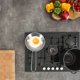 thumbnail image 4 of GOOHOCHY Mini sartén de acero inoxidable antiadherente para huevos con mango plegable, 4 of 7