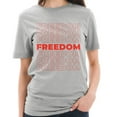 thumbnail image 2 of Big Size Freedom Repeated Phrase Cotton Short Sleeve Graphic Shirt - Heather Grey 2XL, 2 of 3